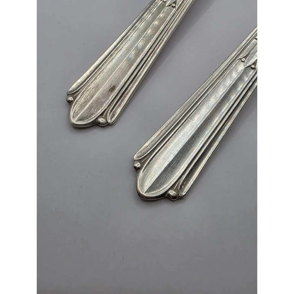 2 Serving Spoons Stratford Plate Sectional Marked IS